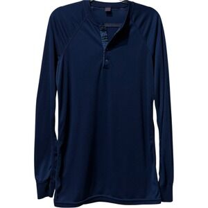 Vintage Patagonia Capilene 80's Henley Baselayer Shirt Large Blue Made in USA‎